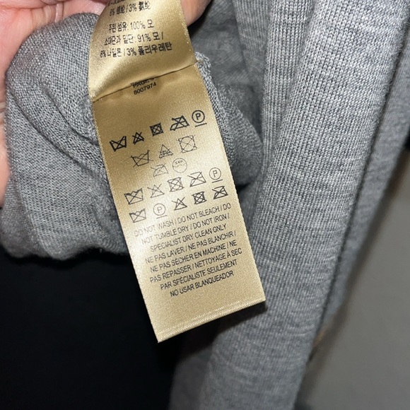 Burberry Gray and Plaid Wool Long Sleeve Top - Picture 5 of 6